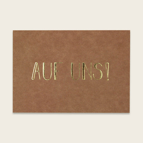 Postkarte mit Goldeffekten altrosa "Auf Uns!" | ava & yves