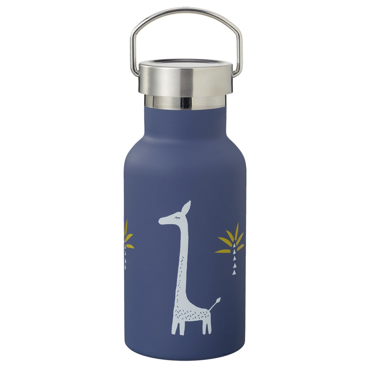 Die Thermosflaschen von Fresk sind aus doppelwandigem Edelstahl und eignen sich perfekt für heiße und kalte Getränke. 350ml, Modell Giraffe, blau