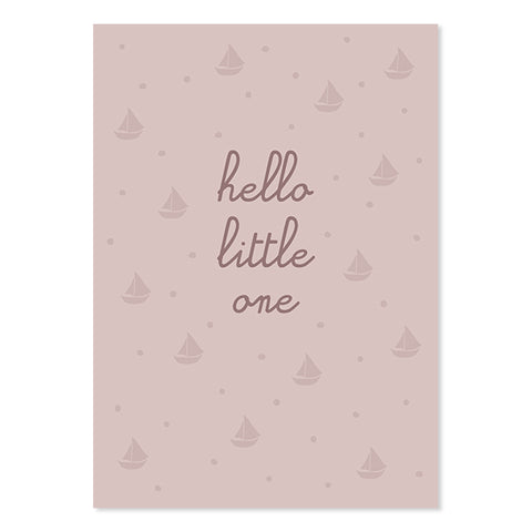 Postkarte rosa mit Relief "Hello little one" | ava & yves