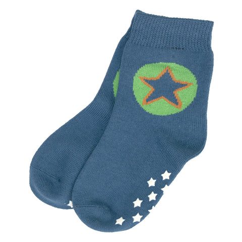 Anti-Rutsch-Socken von Villervalla.  Material: 80% Baumwolle, 17% Polyamid, 3% Elastan  OEKO-TEX® Standard 100   Maschinenwäsche bei 40°
