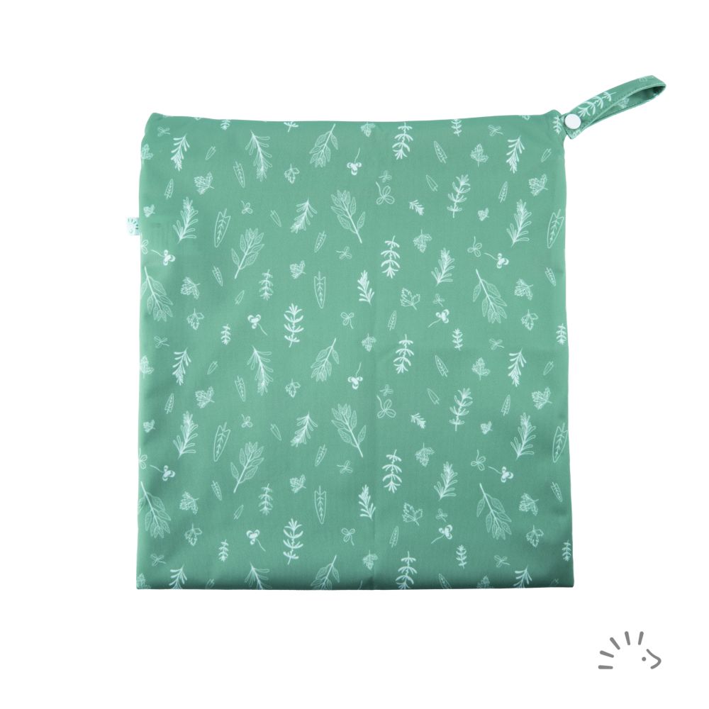 Windelsack mit Netztasche Green Leaves | popolini