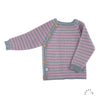 Wickelhemd Wollstrick | rosa grau gestreift | iobio