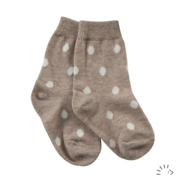 Socken Baumwolle light beige dots | iobio