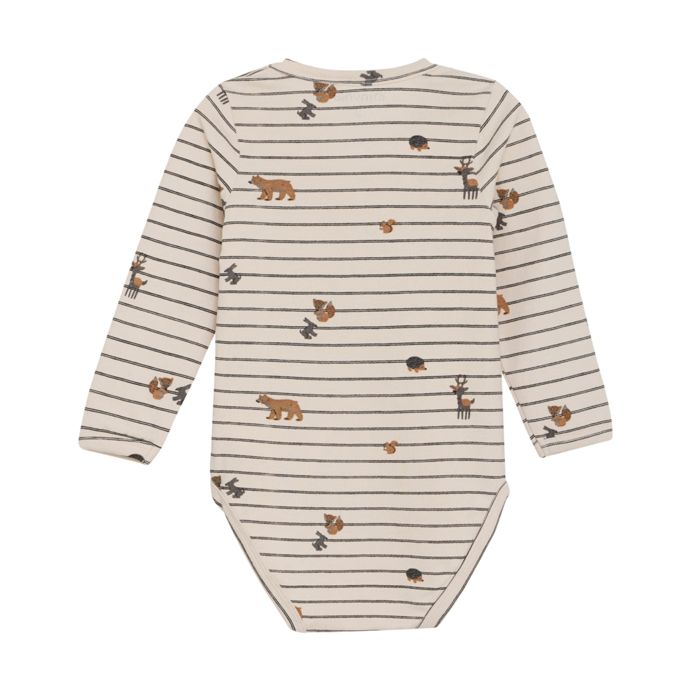 Body gestreift mit Waldtieren | Sandshell | Minymo