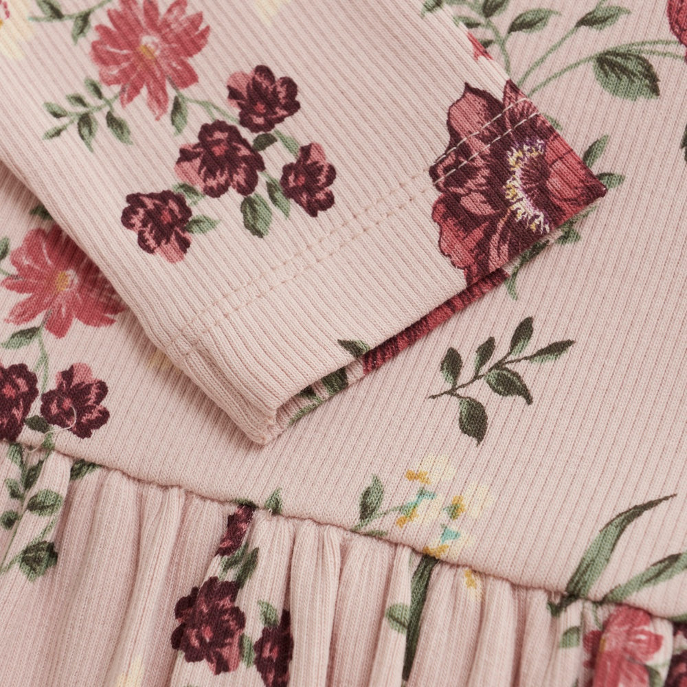 Kleid mit Blumen | Sepia Rose | Minymo