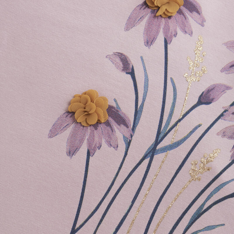 T-Shirt mit Blumenprint  | dawn pink | Minymo detail