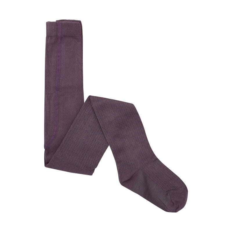 Strumpfhose 2er Pack Strickmuster | Black Plum | Minymo