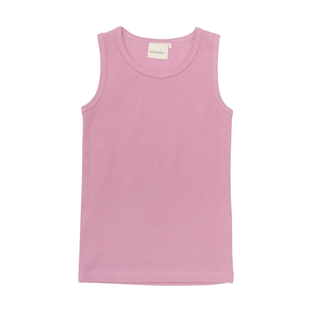 Unterhemd mit unifarben in rosa. Die Unterhemden haben breite Träger und sind aus einer weichen Baumwollmischung gefertigt. Vorderseite