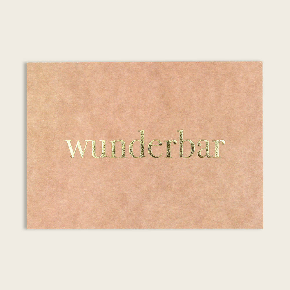 Postkarte rosa mit Relief "wunderbar" | ava & yves