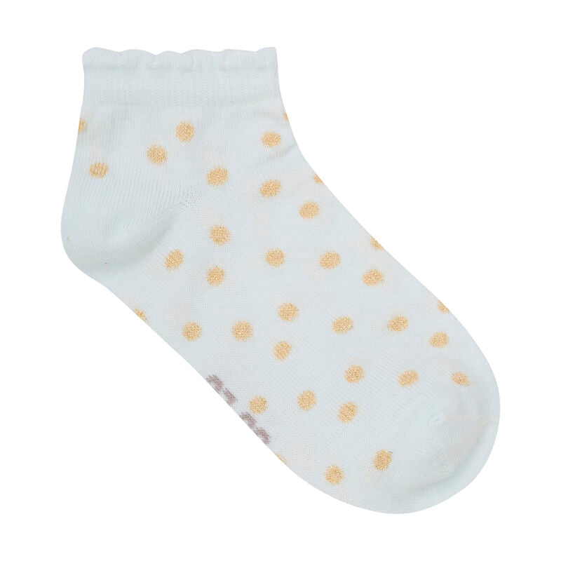 Sneaker Socken von Minymo in hellblau mit goldenen Punkten