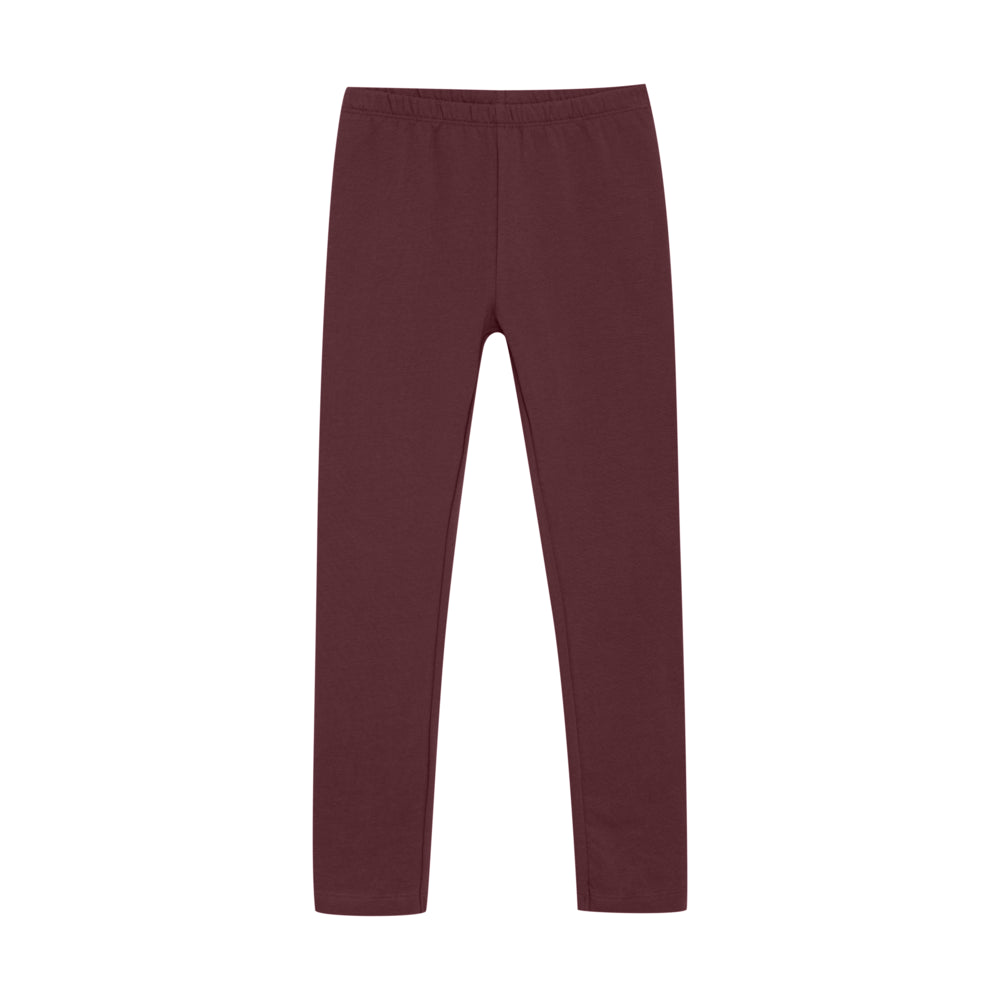 Vorderseite: Leggings von Minymo GOTS zertifiziert in der Farbe Catawba Grape