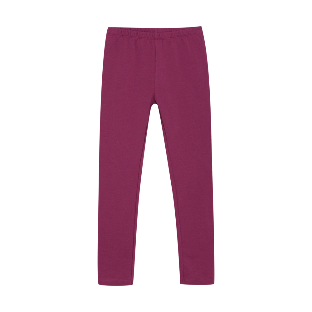 Vorderseite: Leggings von Minymo GOTS zertifiziert in der Farbe Rasperry Coulis
