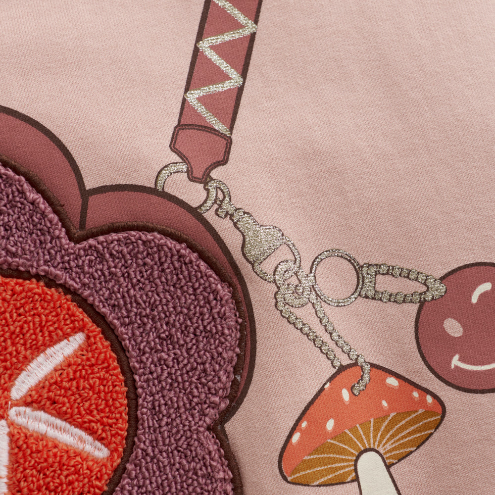 Sweatshirt mit Blumen-Tasche | Misty Rose | Minymo