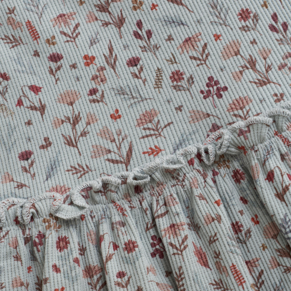Detailaufnahme des Allover-Blumenprints