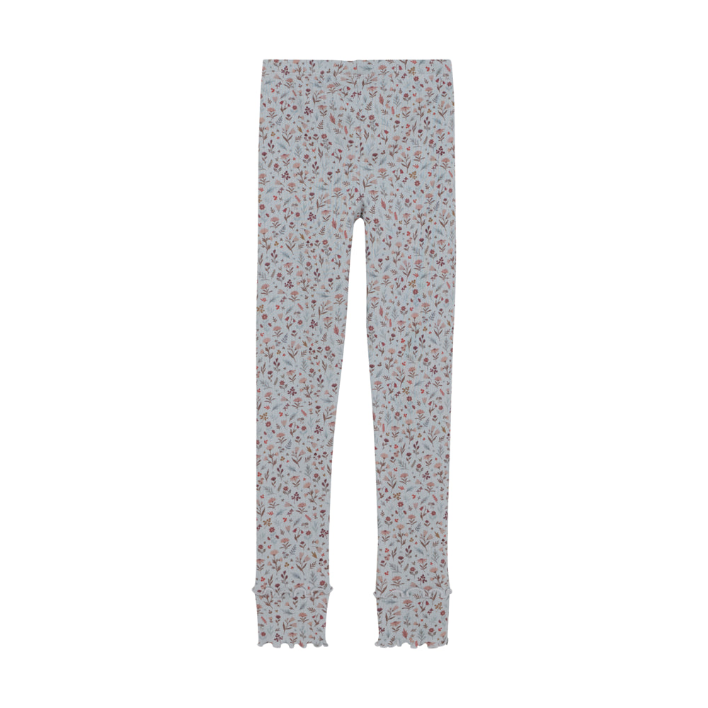 Rückansicht der Minymo Rib-Leggings mit floralem Alloverprint.