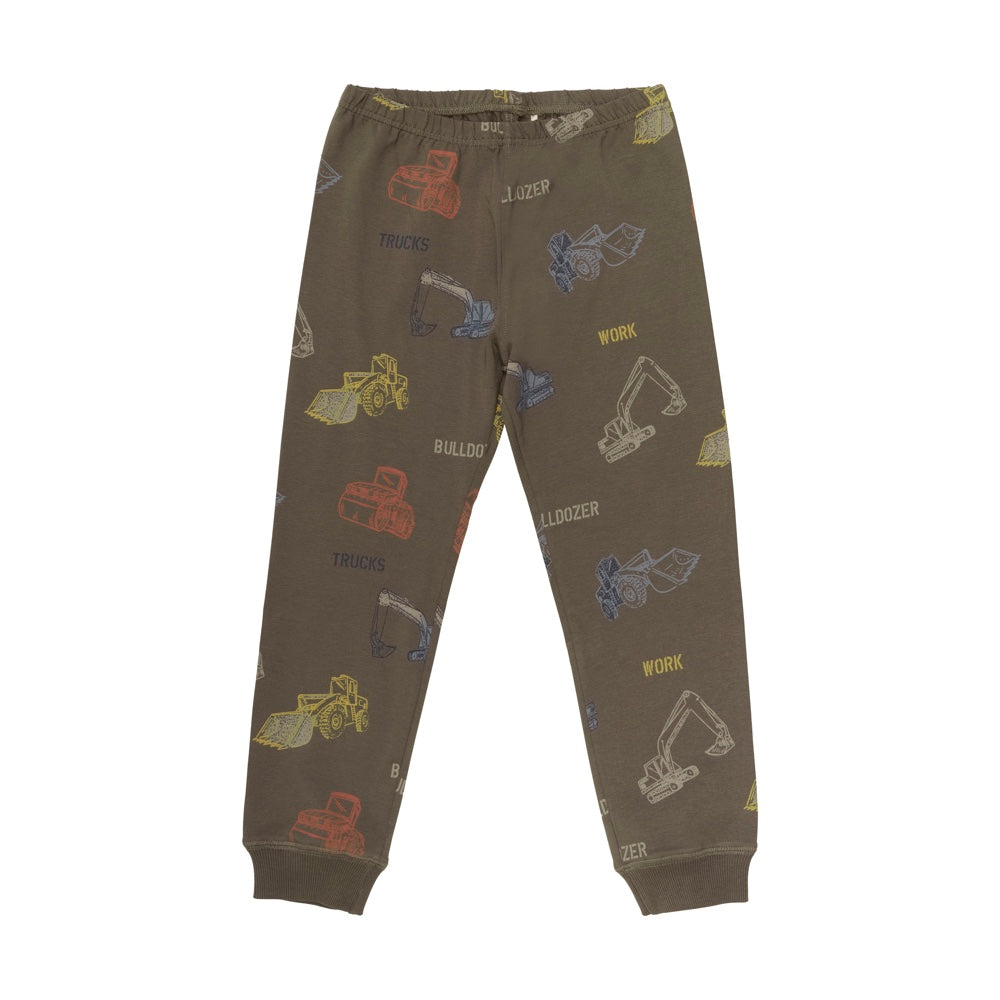 Süßer Pyjama mit All-over-Baggerprint von Minymo. Das Set besteht aus einem langärmeligen T-Shirt und einer Hose und ist aus einer weichen Baumwollmischung. Hose