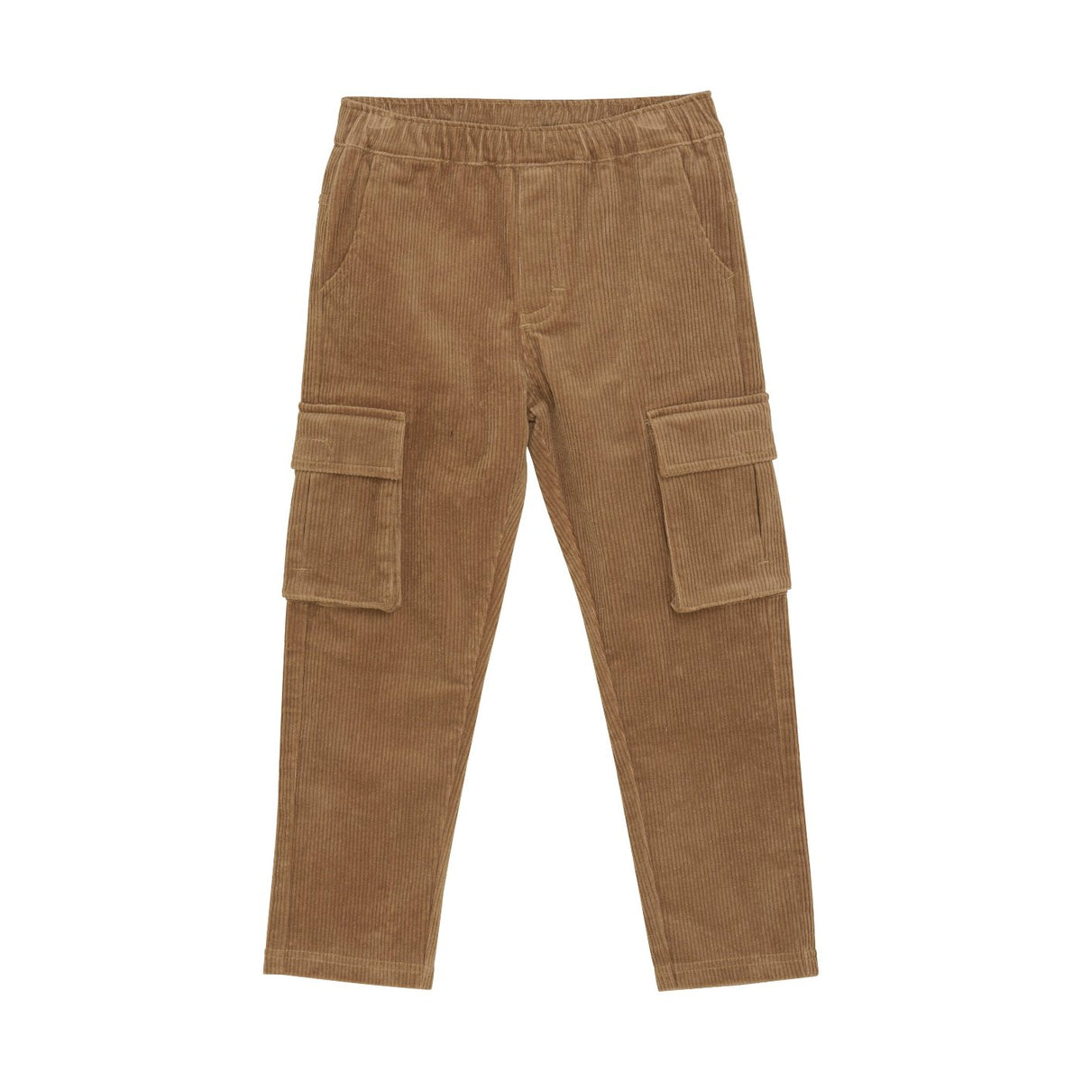 Cordhose in braun von Minymo mit seitlichen Taschen, Vorderseite