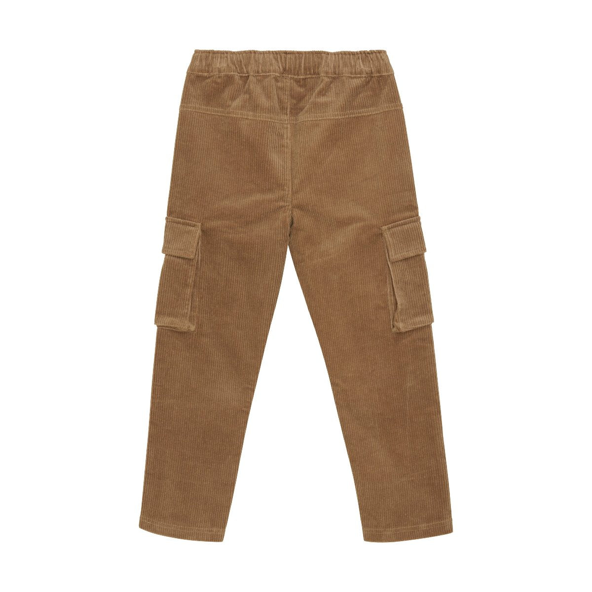 Cordhose in braun von Minymo mit seitlichen Taschen, Rückseite