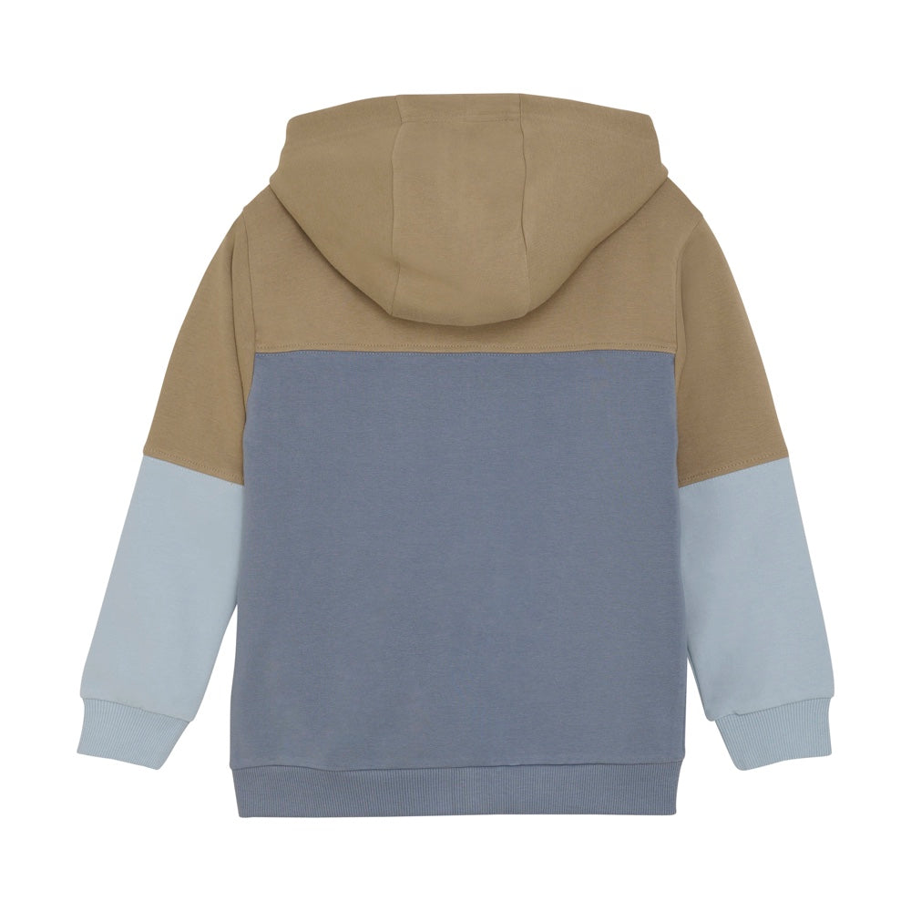 Hoody mir Reissverschluss blau/braun