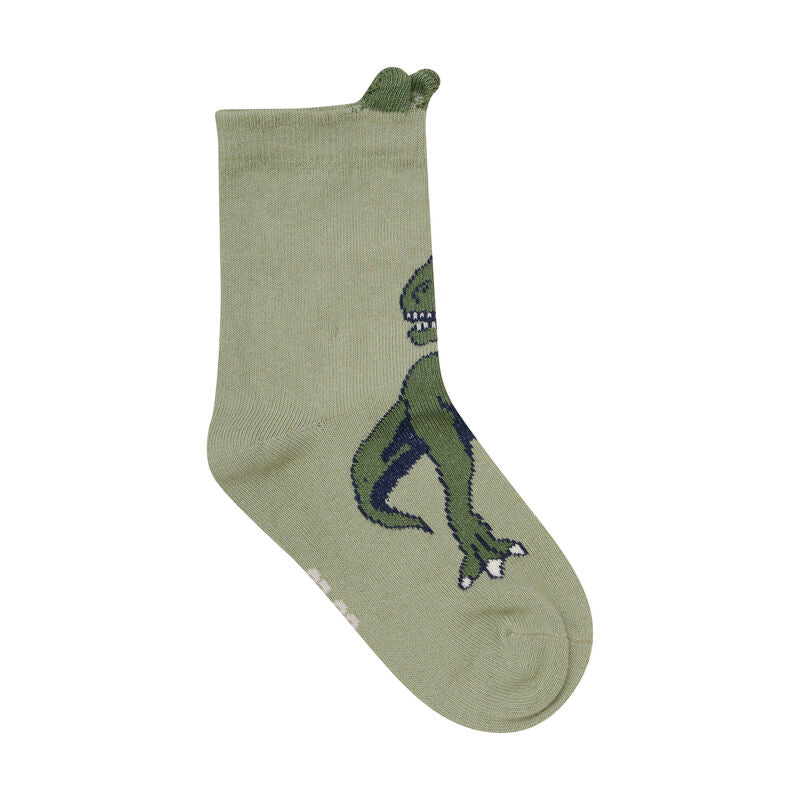 Socken 3er Pack Dinosaurier | Sea Spray | Minymo, Dinosaurier-Aufdruck, grün