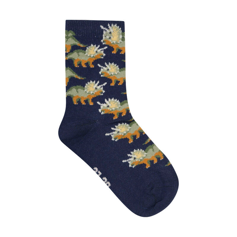 Socken 3er Pack Dinosaurier | Sea Spray | Minymo, Dinosaurier-Allover-Print, dunkelblau