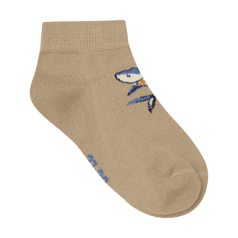 Bunte Socken 3er Pack Minymo, Socken mit Haifisch-Print