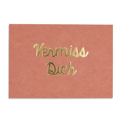 Vermiss dich Postkarte rosa
