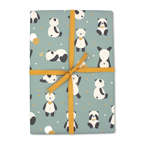 geschenkpapier pandas mint