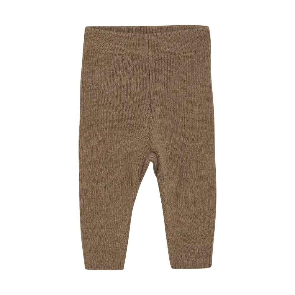 Woll-Leggings Strick braun
