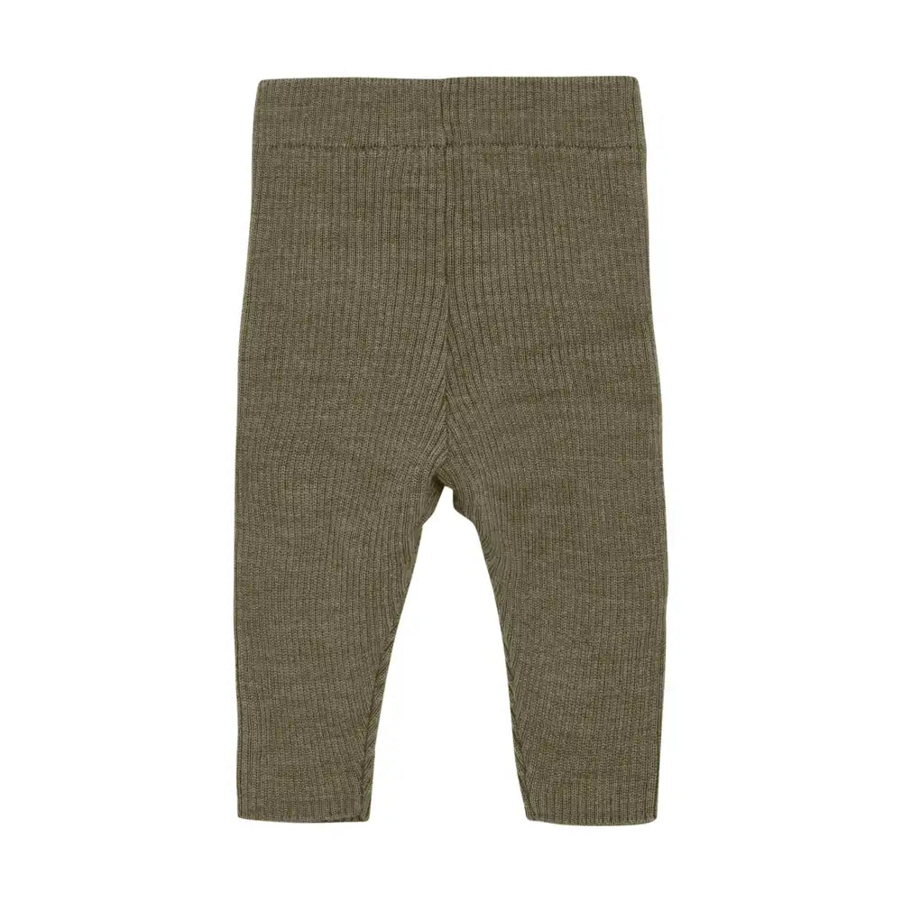 Woll-Leggings Strick grün