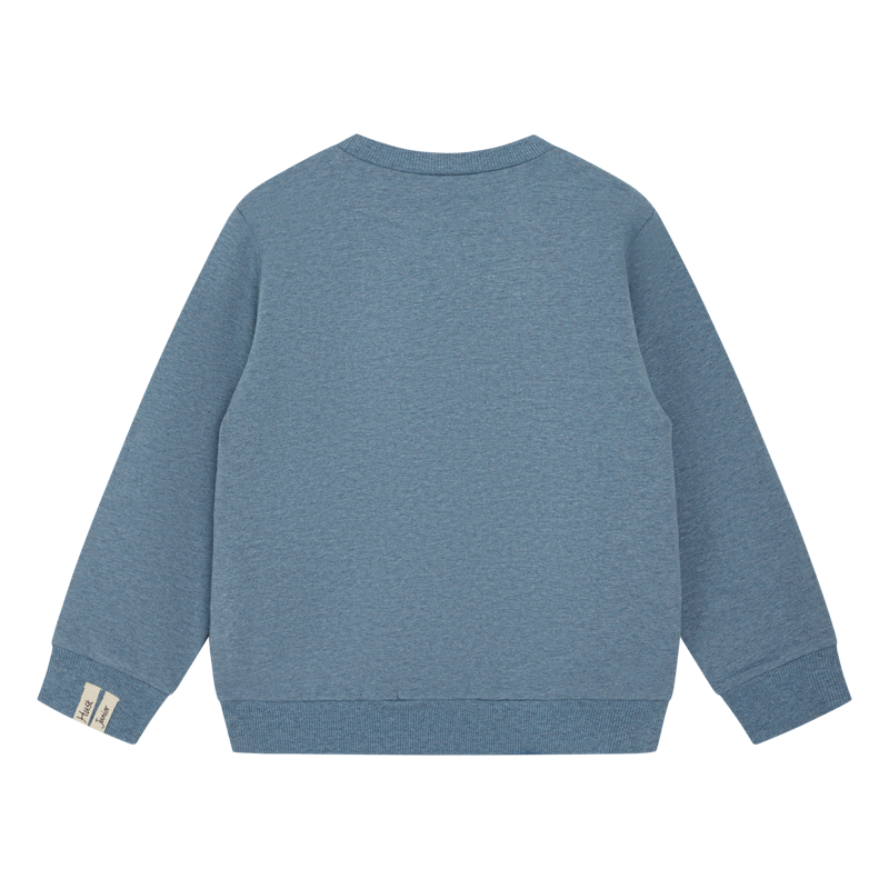 Hust and Claire, Sweatshirt Sejer, ocean melange, Nashorn mit Kopfhörern aufgedruckt, Rückseite