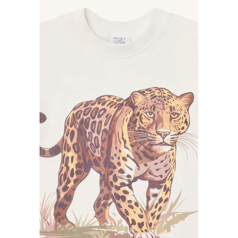 Detailansicht Kinder-T-Shirt: Leopardenprint und weicher Bio-Stoff
