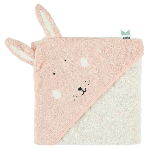 Kapuzenbadetuch rosa Hase