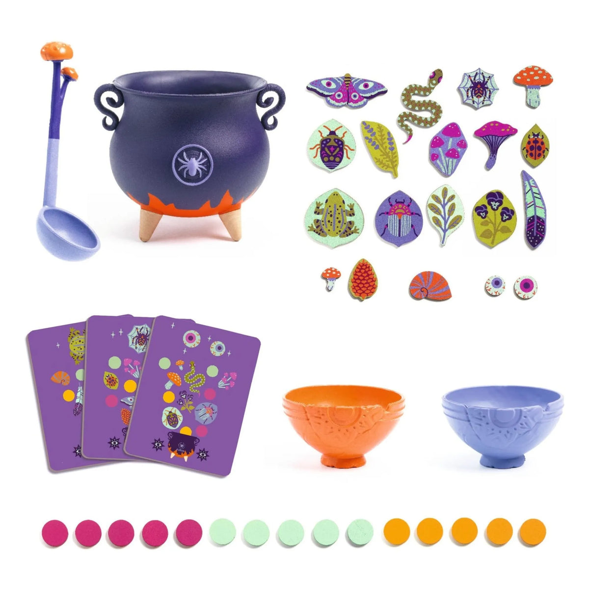 Mit diesem fantasievollen Spielset werden Kinder selbst zu kleinen Zauberlehrlingen! Ob Froschsuppe, Spinnensuppe oder ein ganz neues Zauberrezept – im großen Hexenkessel entsteht immer etwas Magisches.