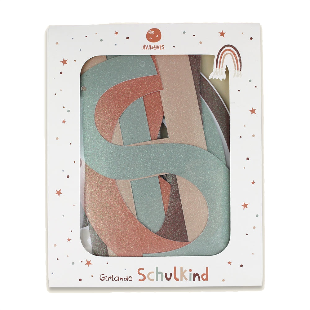Schulkind | Girlande mit Glitzer  | ava & yves