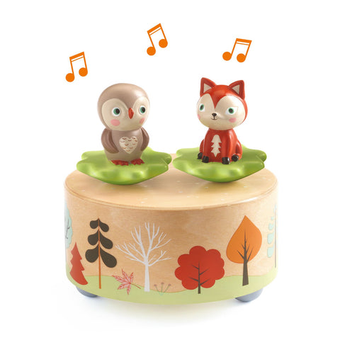 Spieluhr Eule und Fuchs