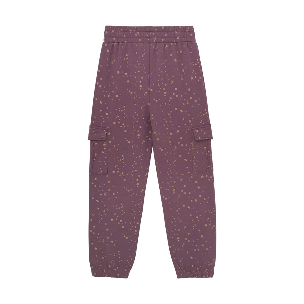 Sweatpants violett mit goldenen Glitzer-Punkten | ab Gr. 122 | Creamie