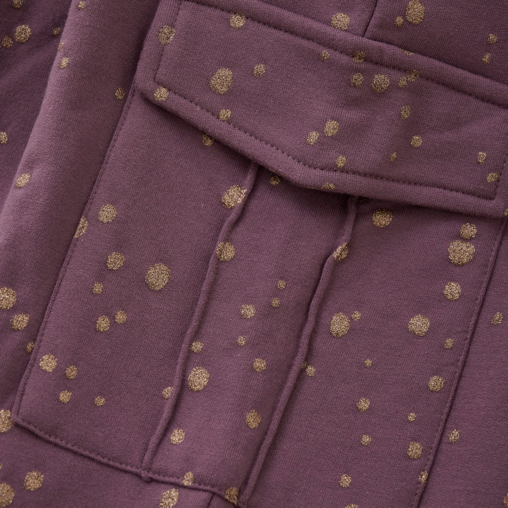 Sweatpants violett mit goldenen Glitzer-Punkten | ab Gr. 122 | Creamie