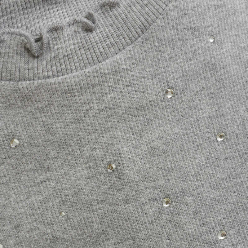 T-Shirt Rib grau Detail