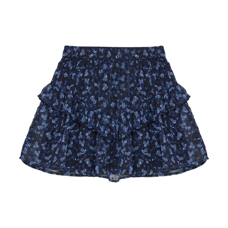 Rock mit Blumen Dunkelblau