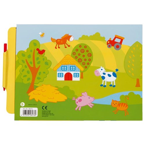 Kritzeln, wischen, neu beginnen – die klassische Zaubertafel von Goki sorgt für endlosen Malspaß! Einfach die Zwischenfolie herausziehen, wieder einschieben und das Kunstwerk verschwindet wie von Zauberhand. Mit liebevoll gestaltetem Bauernhof-Motiv ist die Tafel ideal für Reisen, Kindergeburtstage oder kleine kreative Pausen zwischendurch.