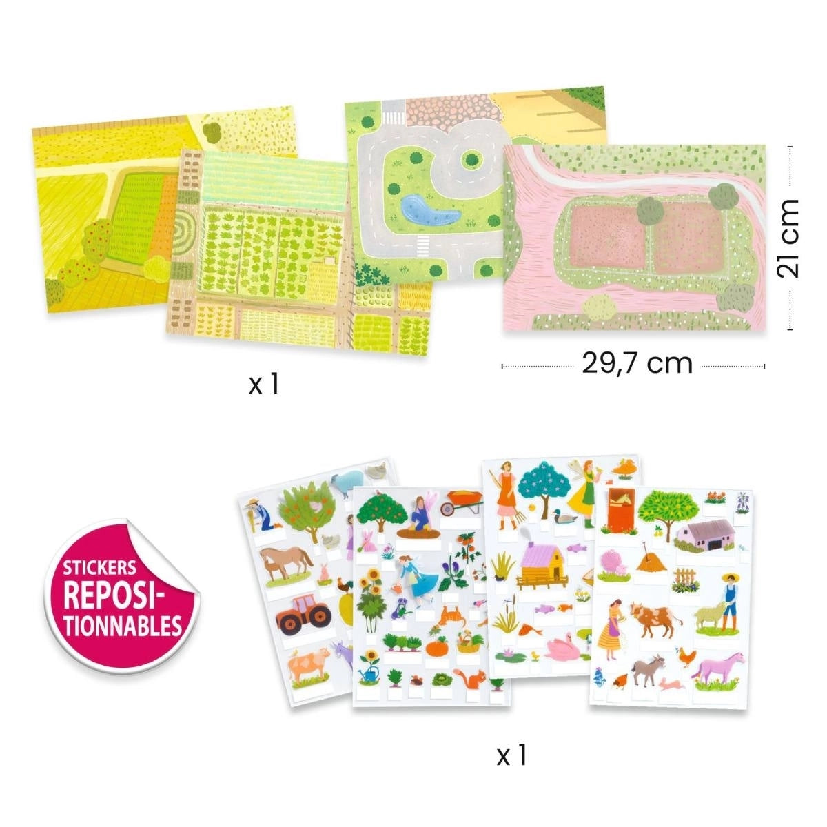 Kreativset Sticker zum Aufstellen | Bauernhof | Djeco