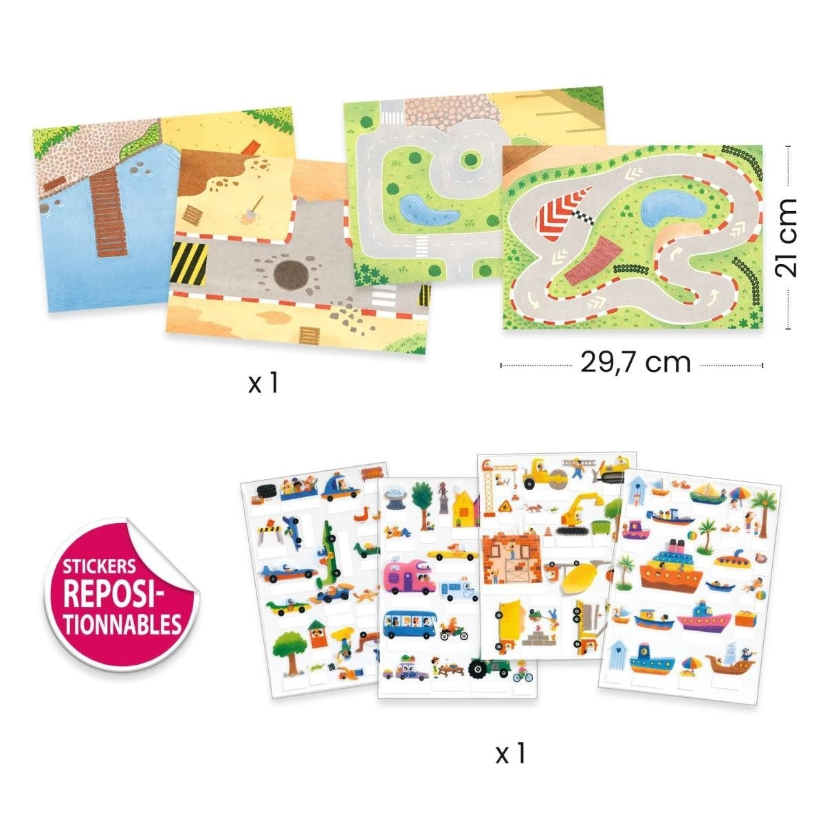Kreativset Sticker zum Aufstellen | Fahrzeuge | Djeco
