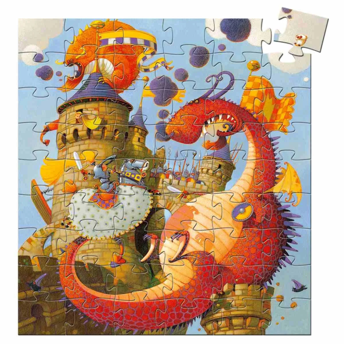Puzzle 54 Teile Drache und Ritter | Djeco