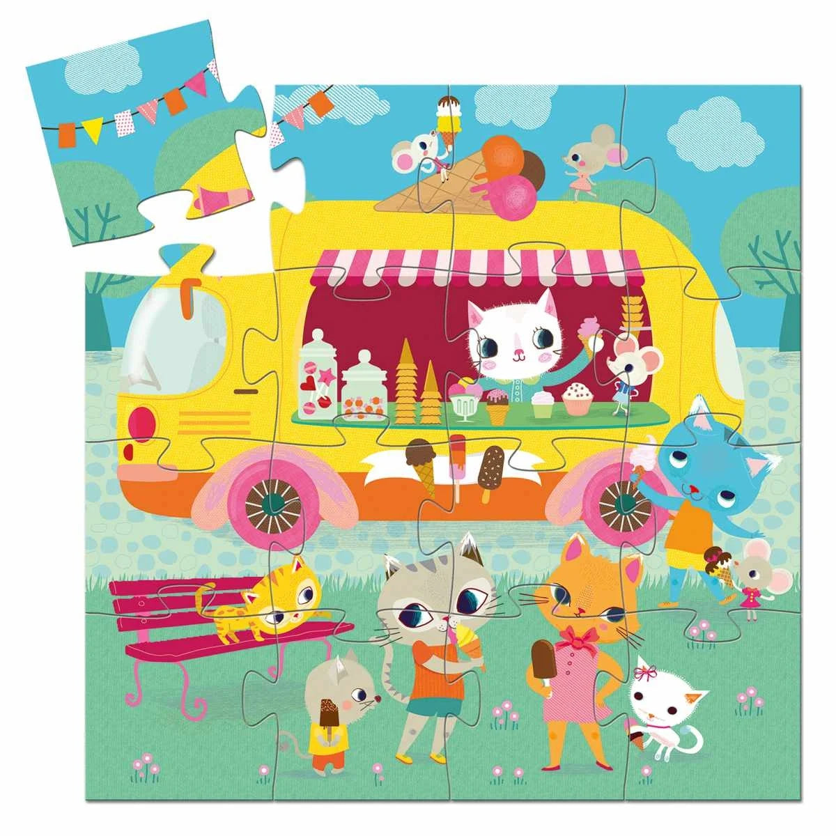 Puzzle 16 Teile Eiswagen | Djeco