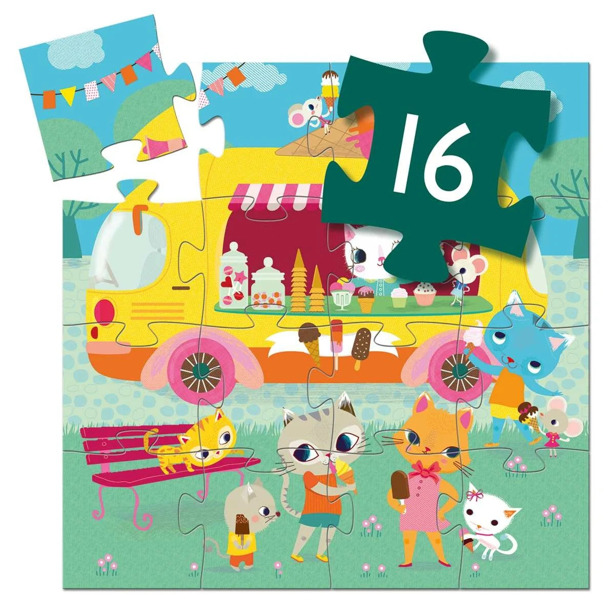 Puzzle 16 Teile Eiswagen | Djeco