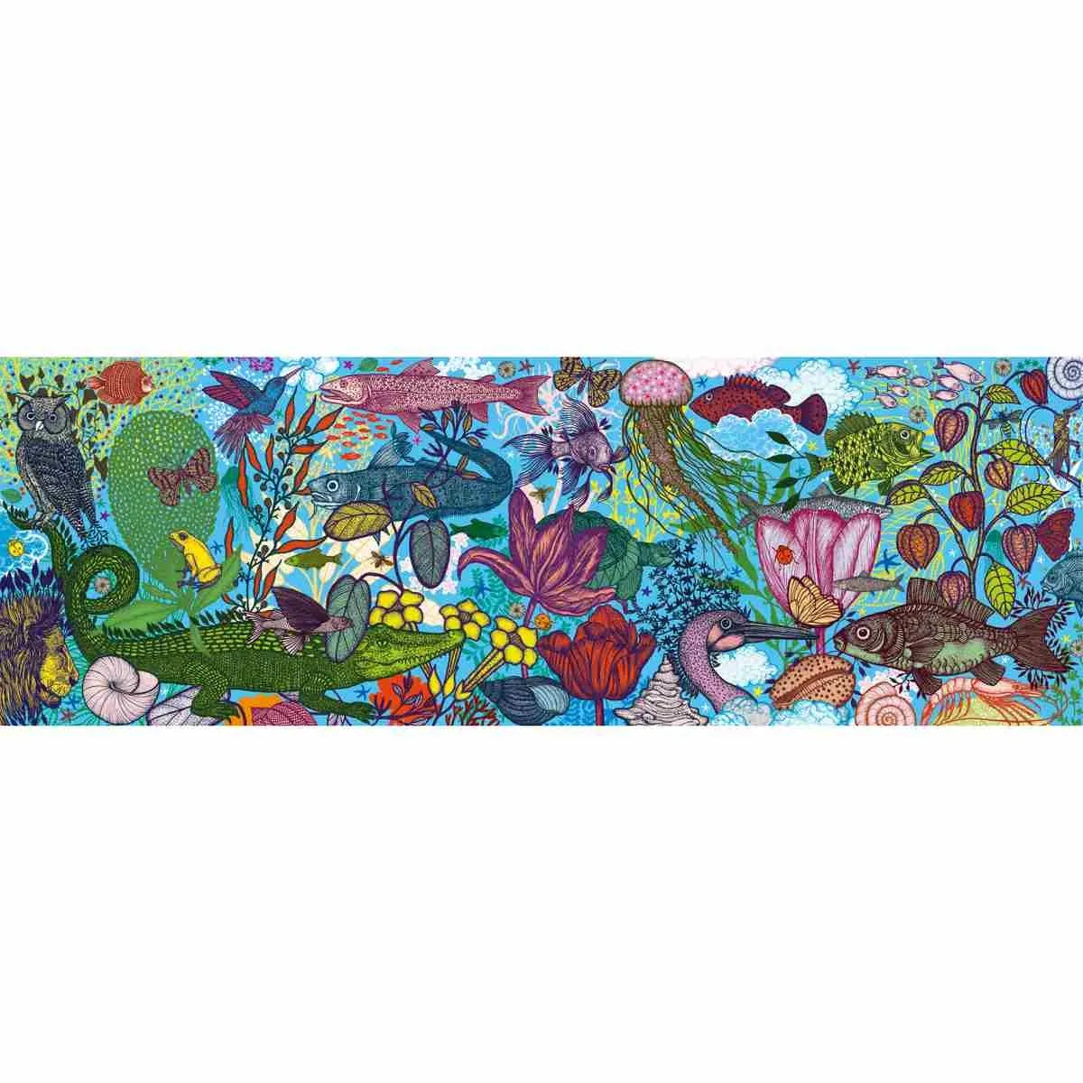 Puzzle Natur, Fisch, Frosch, Schmetterling, Puzzle Gallery 1000 Teile von Djeco