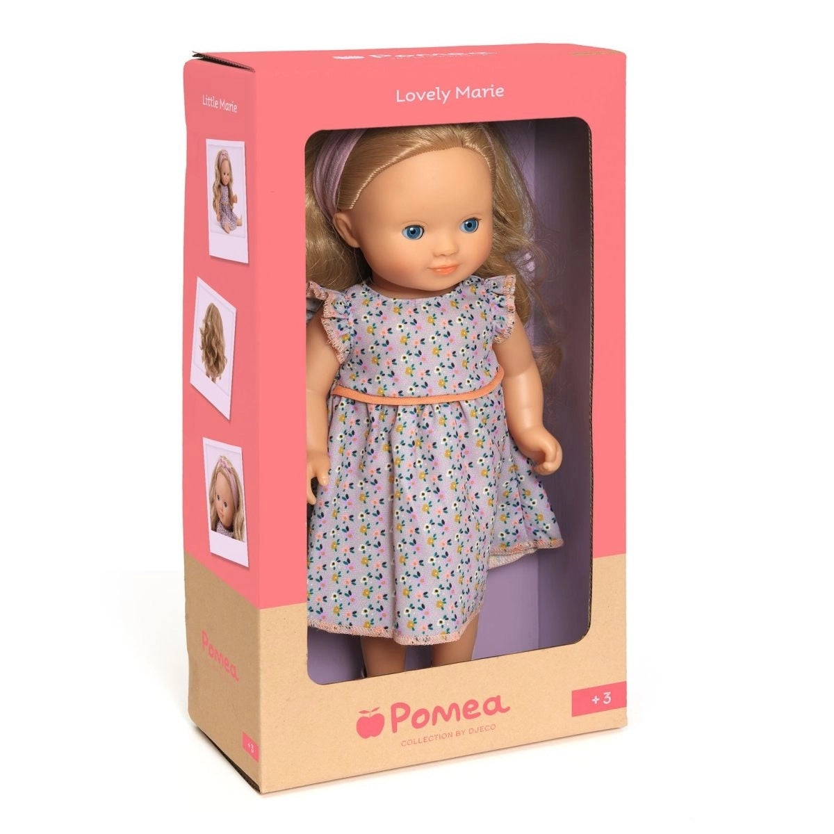 Lovely Marie aus der POMEA-Serie von Djeco ist die perfekte Spielpuppe für kleine Puppenliebhaber:innen! Mit ihren 32 cm Größe, ihrem wunderschönen, langen, blonden Haar und ihrem zarten, realistischen Design wird sie schnell zur neuen besten Freundin.