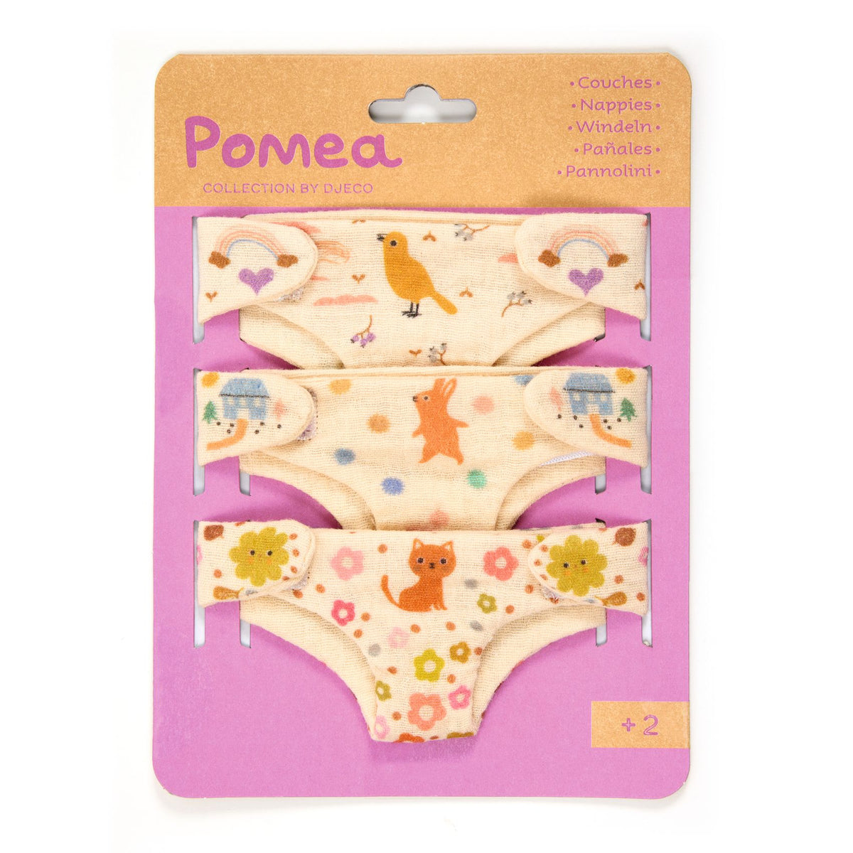 Das POMEA Windel-Set von Djeco ist das perfekte Zubehör für kleine Puppeneltern! Es beinhaltet drei liebevoll gestaltete Stoffwindeln von Djeco, die aus hochwertiger Baumwollgaze gefertigt sind und mit praktischen Klettverschlüssen ausgestattet sind. Damit können die Puppeneltern nicht nur spielerisch Verantwortung übernehmen, sondern auch ihre Feinmotorik verbessern. Dank der langlebigen und maschinenwaschbaren Materialien bleibt der Spaß lange erhalten.