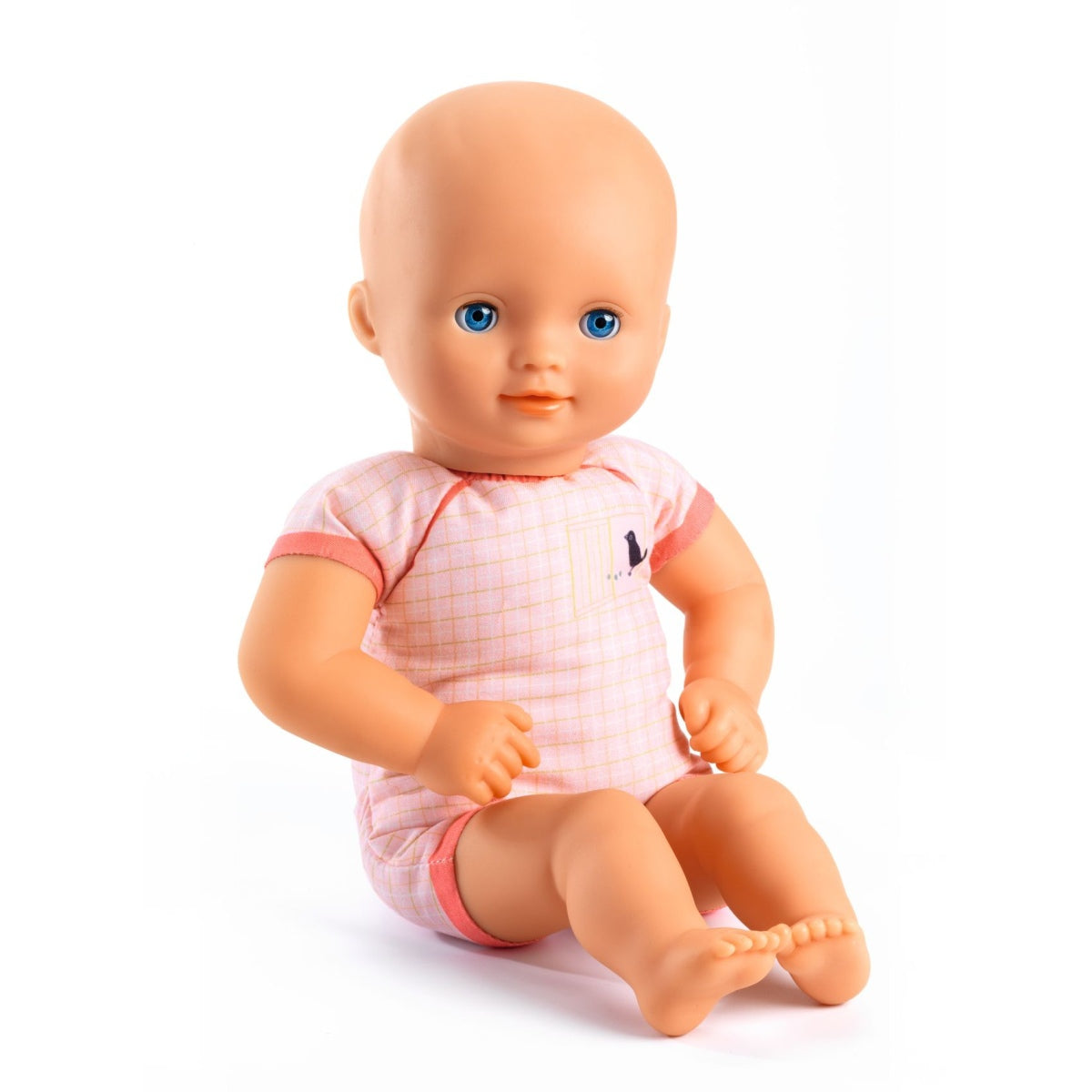 Mit ihren großen dunkelblauen Augen und ihrem Engelsgesicht ist Baby Dahlia Purple eine Puppe für Kinder ab 18 Monaten. Sie ist leicht und ihre Größe (32 cm) ist perfekt für kleine Arme geeignet. Weicher Körper